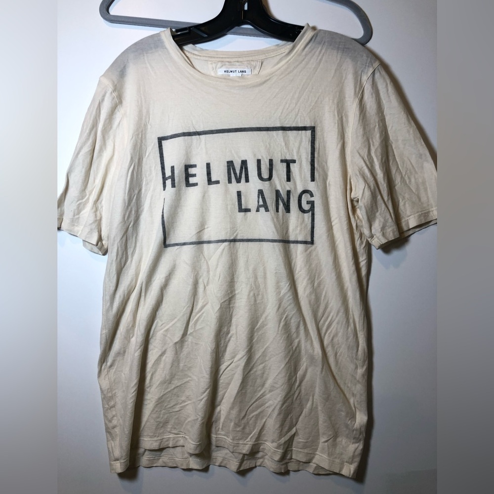 Helmut Lang Beige Graphic Tee